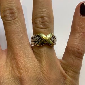 David Yurman two tone x ring